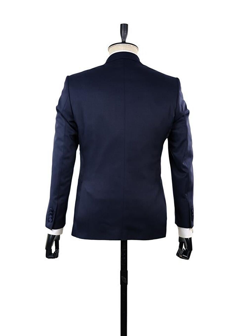 Koyu Lacivert Mono Yaka Astarlı Yelekli 6 Drop Slim Fit Smokin Damatlık 1001210100-3