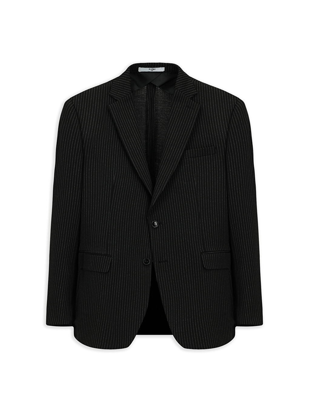 Siyah Regular Fit Sivri Yaka Düz Armürlü Yünlü Klasik Erkek Blazer Ceket-6