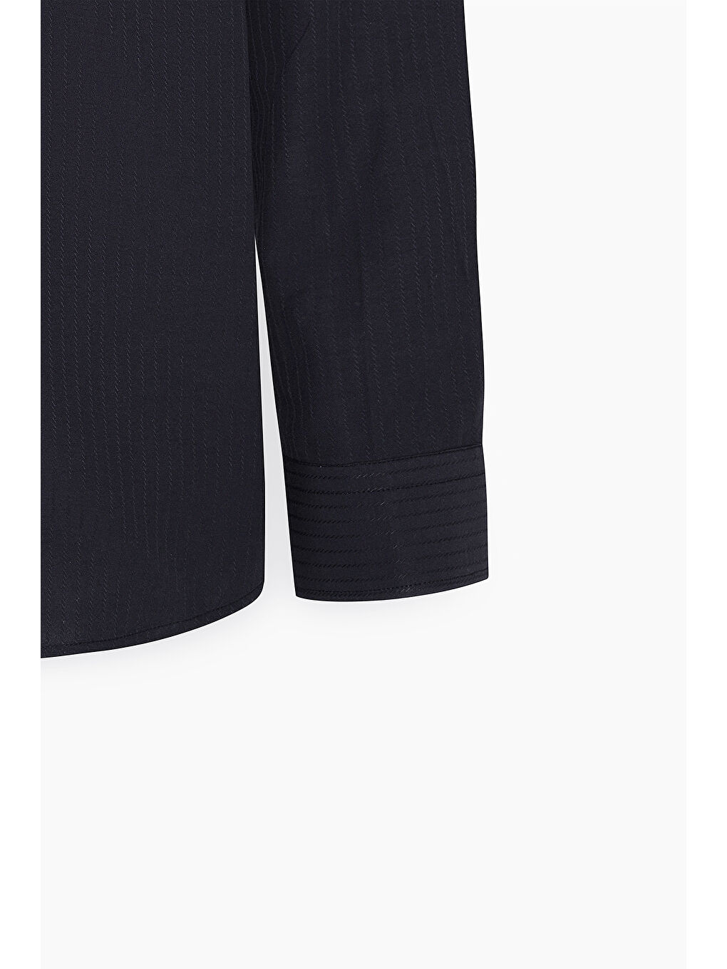 Erkek Siyah Pamuklu Slim Fit Dar Kesim Klasik Yaka Çizgili Gömlek-7