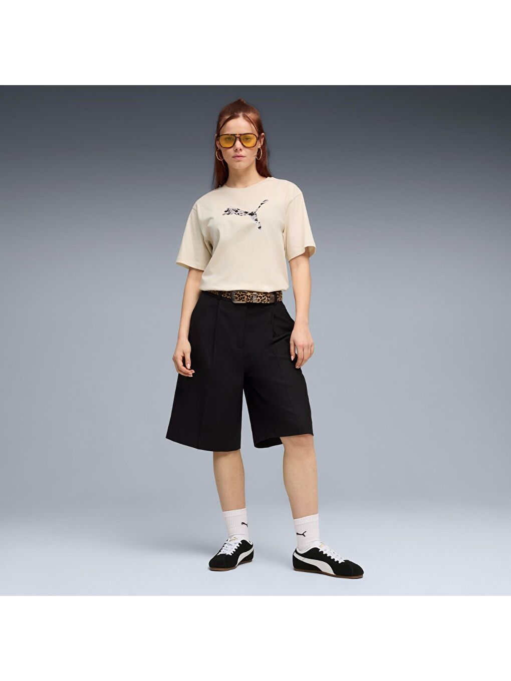 Essential Graphic Animal Kadın Bej Tişört-2