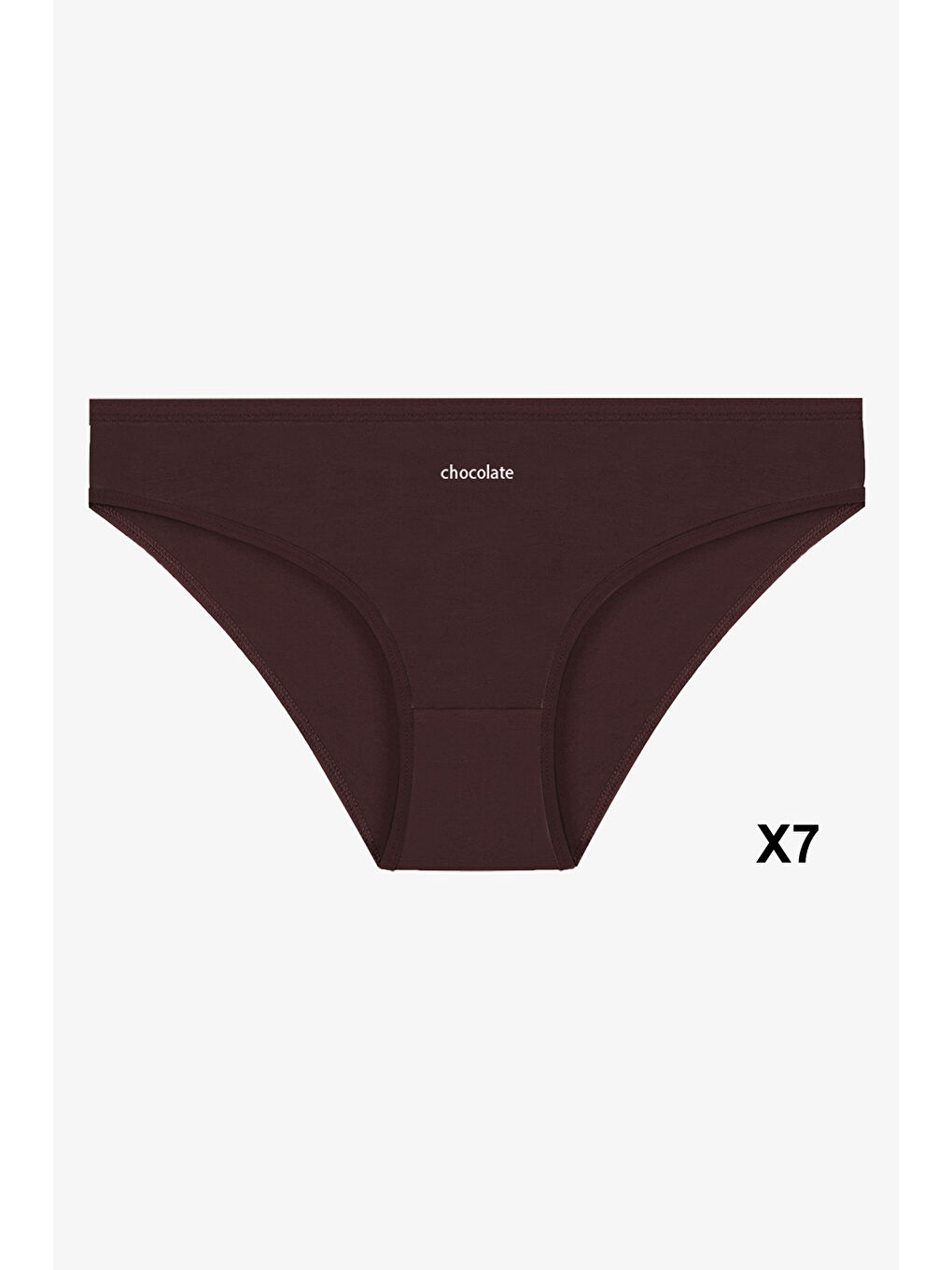 Kahverengi Kadın 7'li Desenli Pamuklu Elastanlı Külot-2