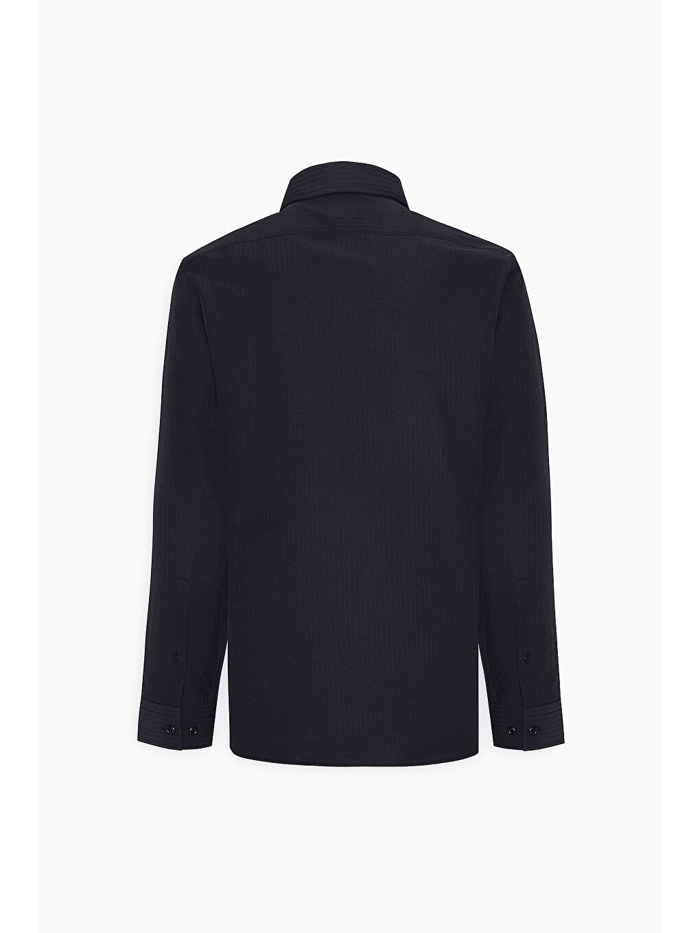 Erkek Siyah Pamuklu Slim Fit Dar Kesim Klasik Yaka Çizgili Gömlek-8