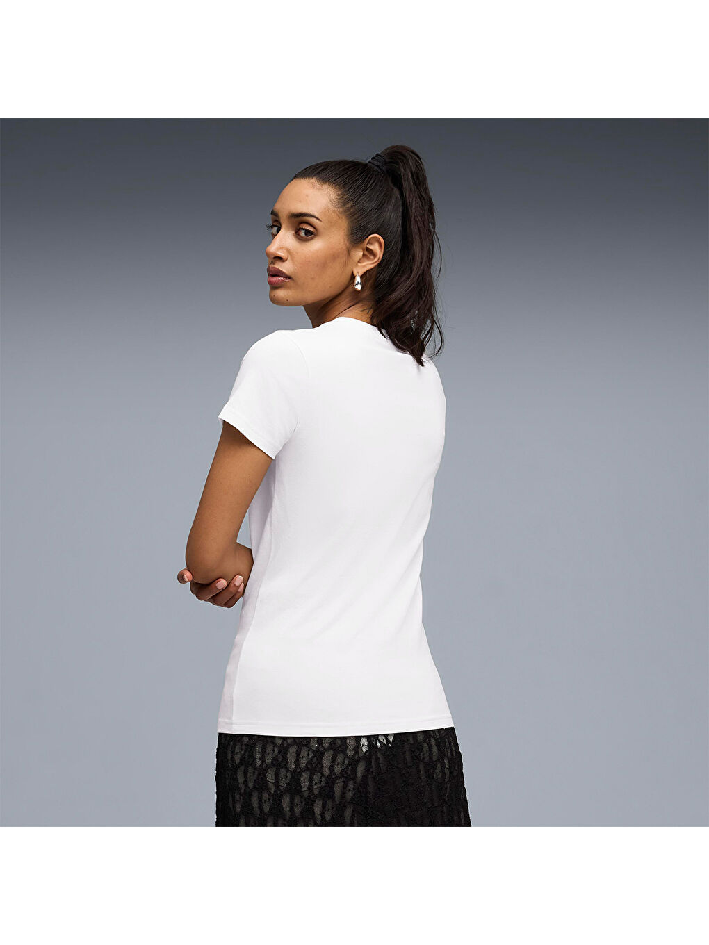 Essential Script Kadın Beyaz Tişört-1