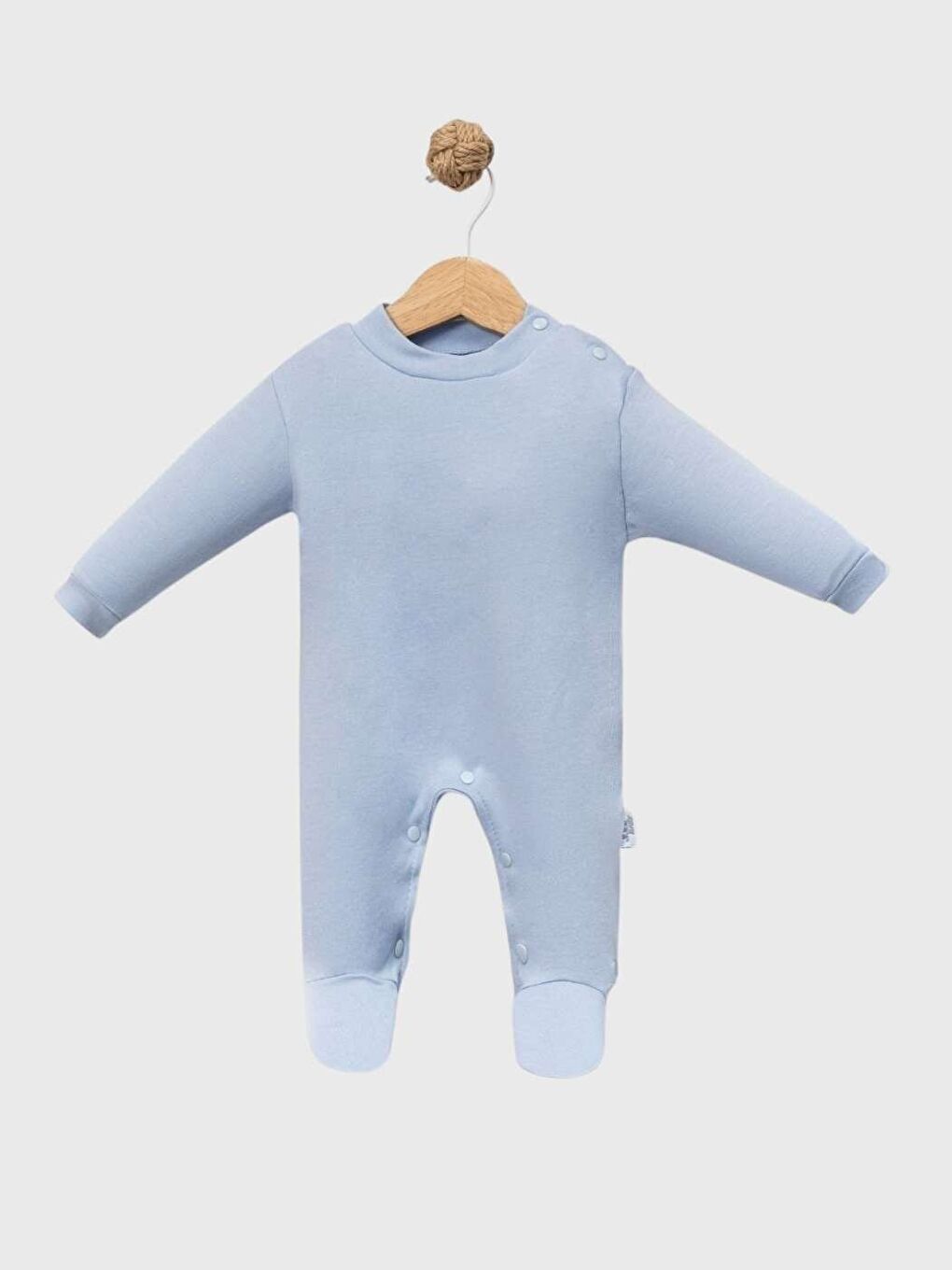 Unisex Bebek Tulum %100 Pamuklu Uzun Kollu Düz Mavi Yenidoğan Bebek Tulum Günlük Rahat Bebek Zıbın