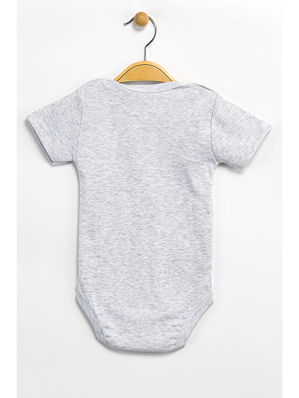 Gri Erkek Kız Bebek Çıtçıtlı % 100 Pamuk Body & Zıbın-1