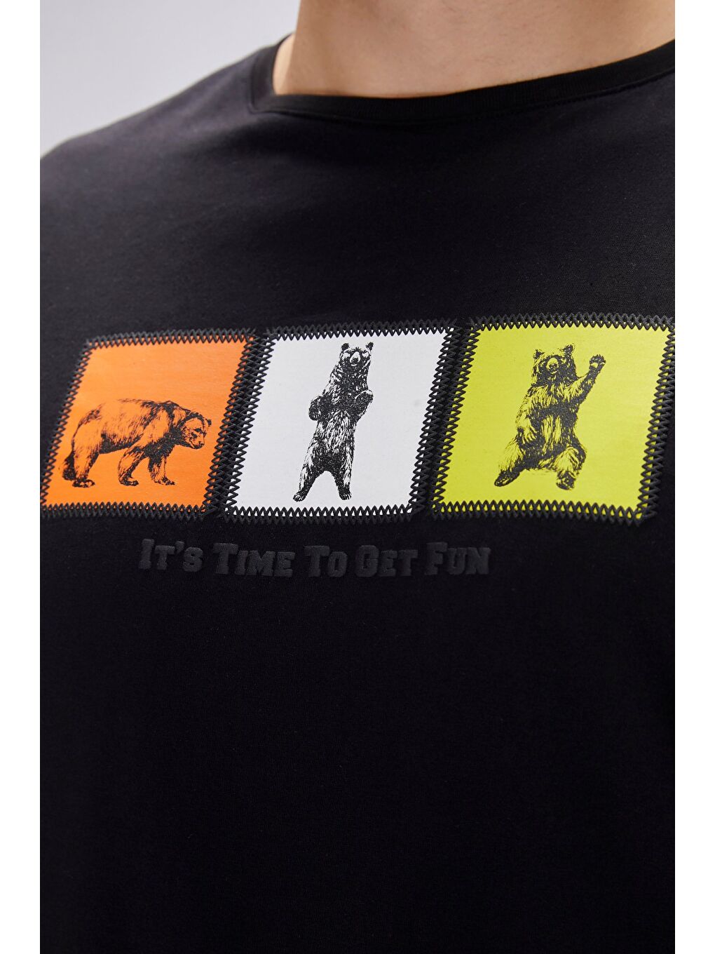 Entree Siyah Erkek Baskılı Tişört-3