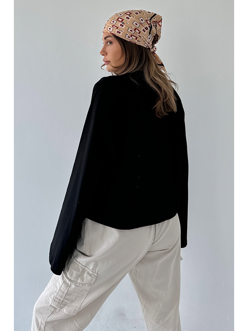 Geniş Kol Oversize 2'Li Paket T-Shirt 965 Siyah/Beyaz-7