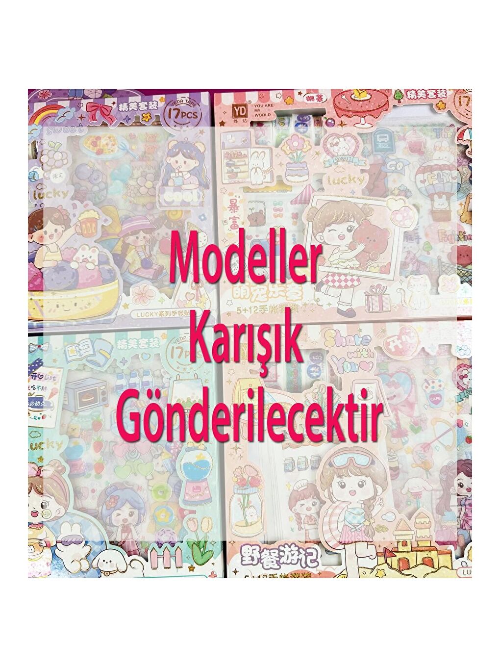 BAM HEDİYELİK EŞYA Sevimli Sticker Ve Bant Seti - 3