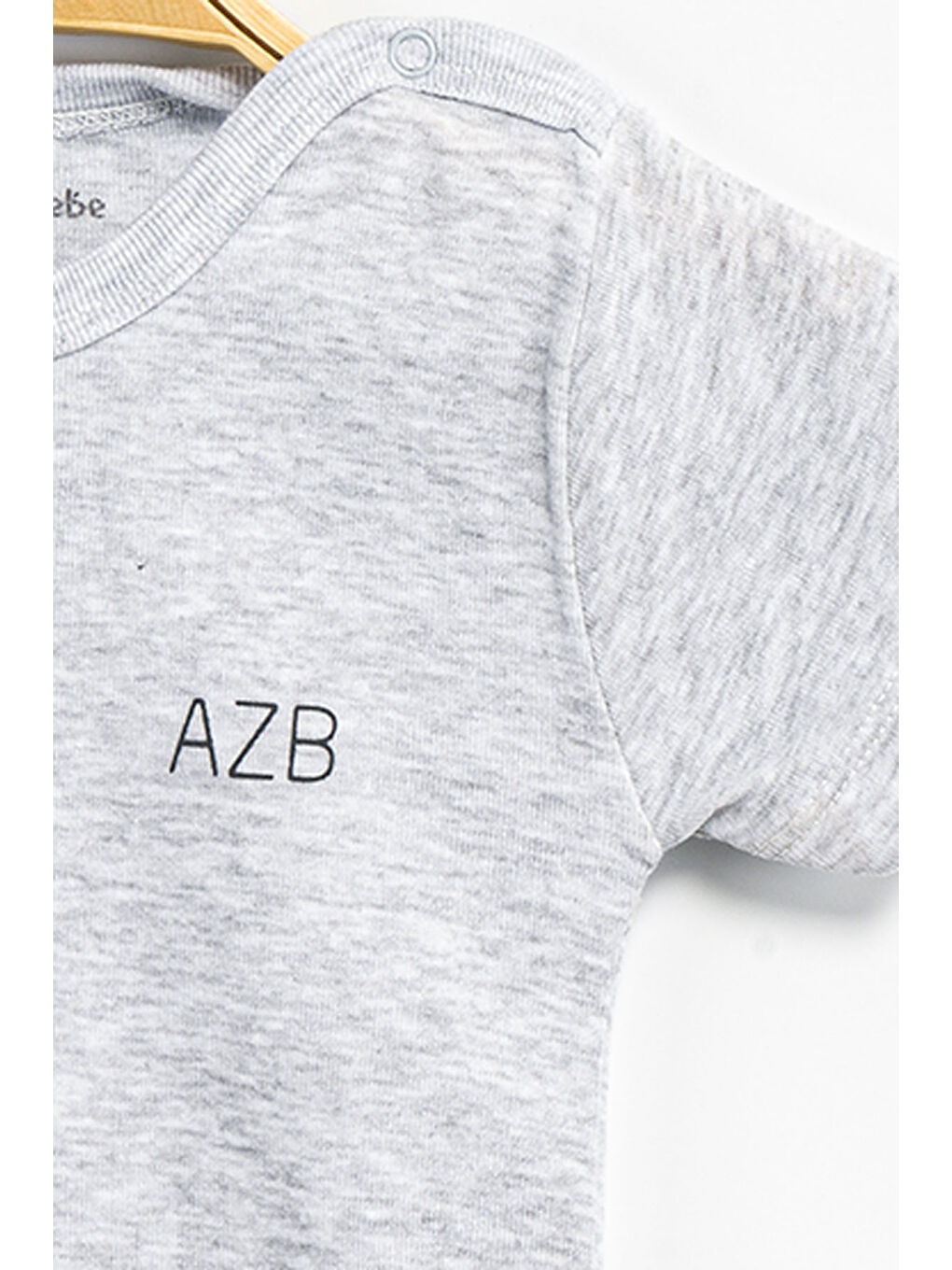 Gri Erkek Kız Bebek Çıtçıtlı % 100 Pamuk Body & Zıbın-2