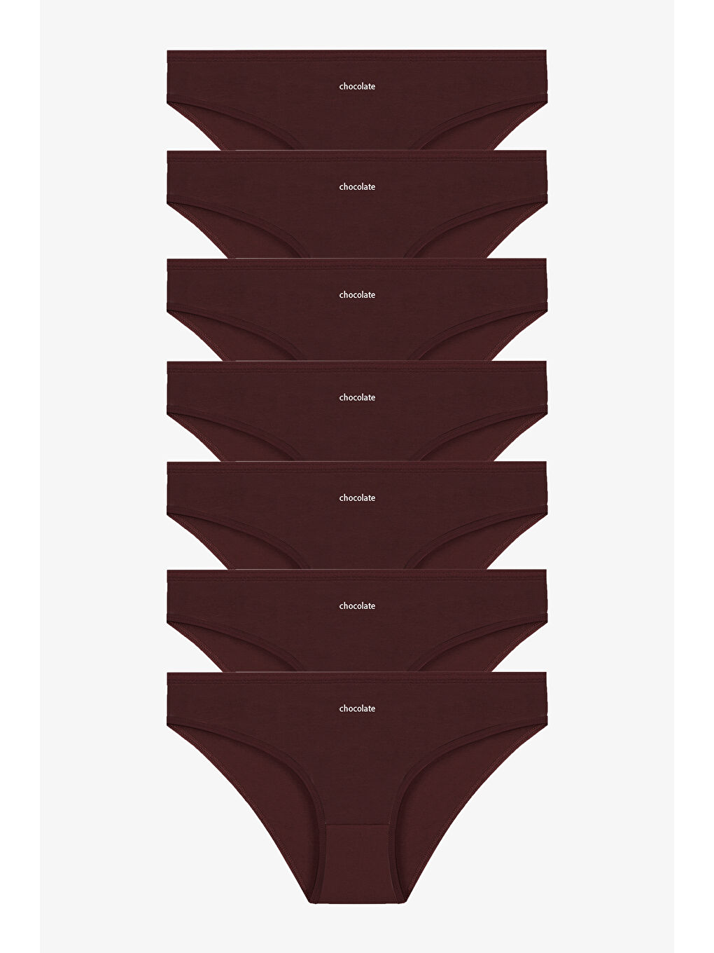 Kahverengi Kadın 7'li Desenli Pamuklu Elastanlı Külot-3