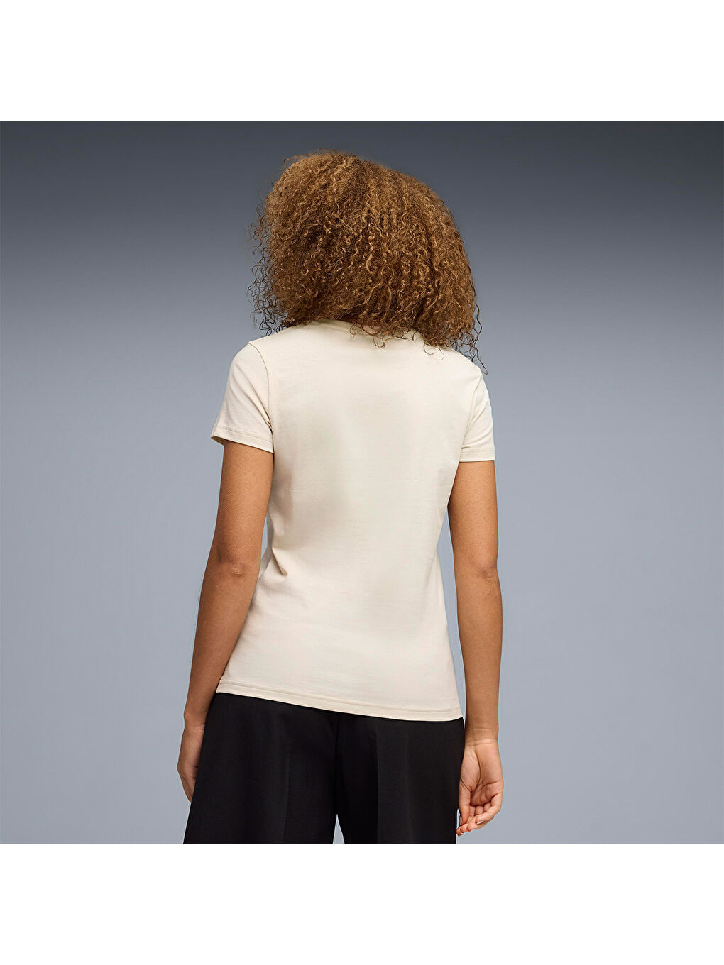 Bej Essential Script Kadın BEj Tişört-1