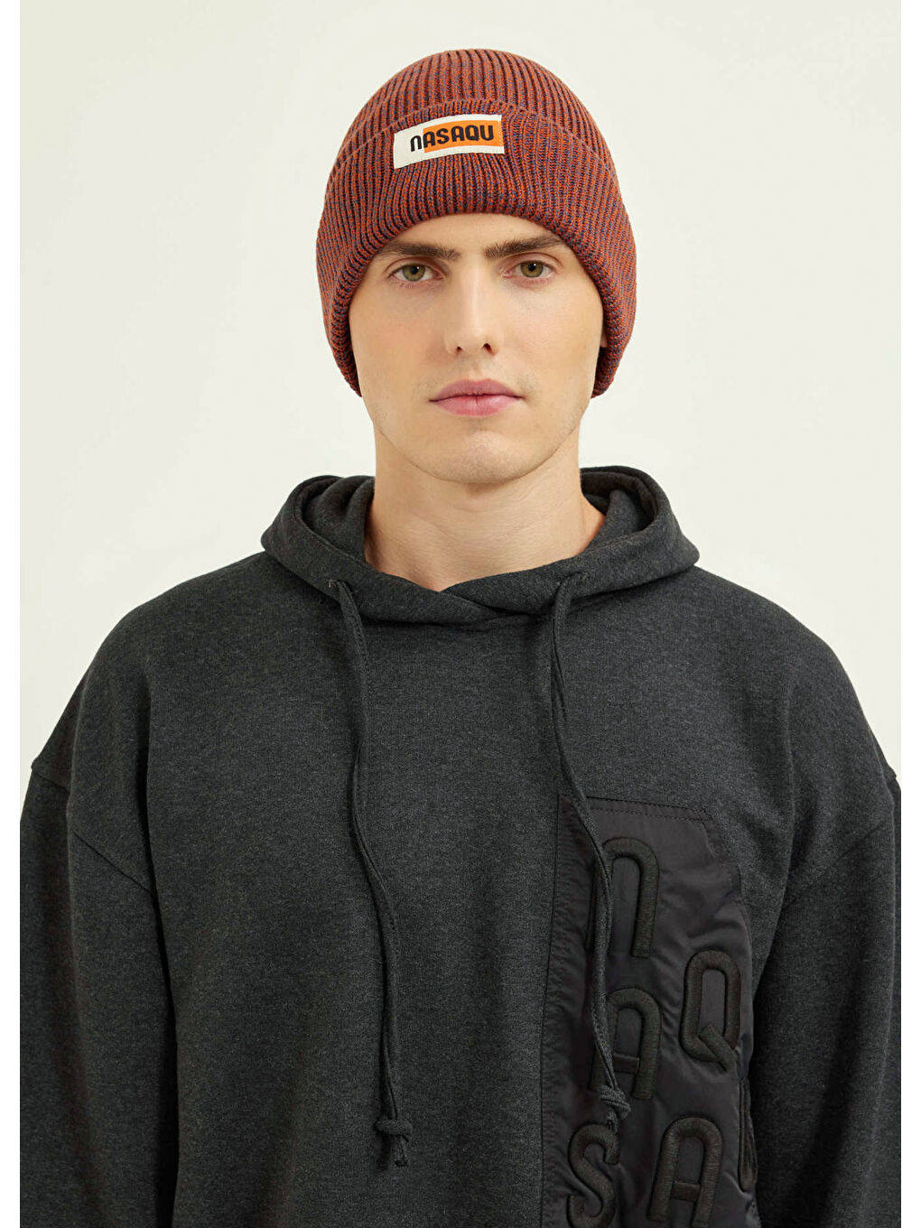 Kahverengi Nibruki Unisex Indigo Terracotta Örgü Bere-1