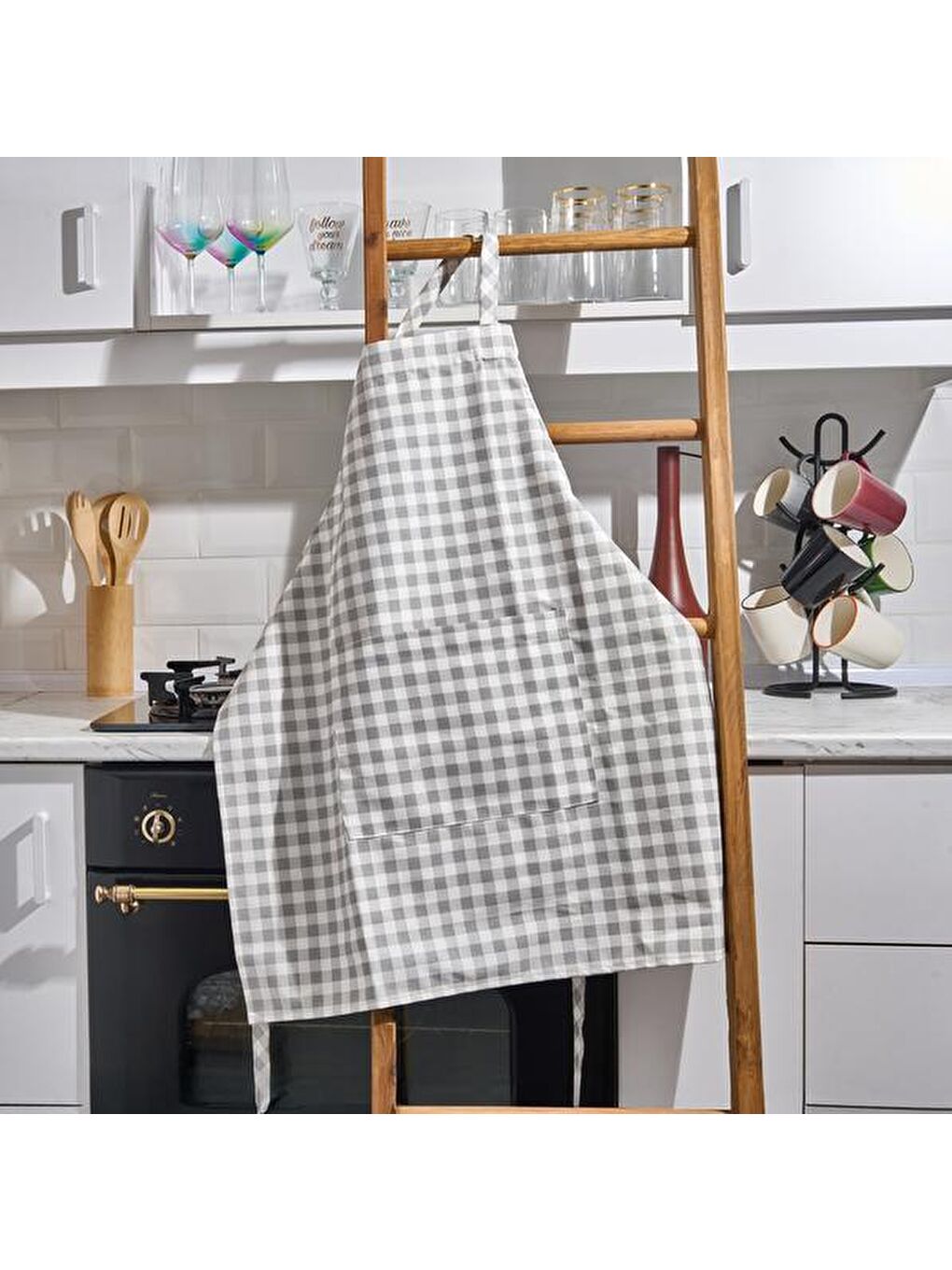 Soft Pötikare Mutfak Önlüğü - Gri - 63x72 cm