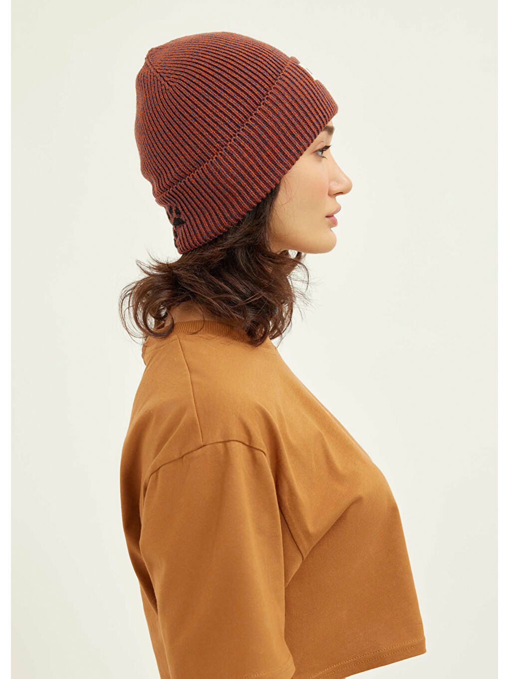 Kahverengi Nibruki Unisex Indigo Terracotta Örgü Bere-2