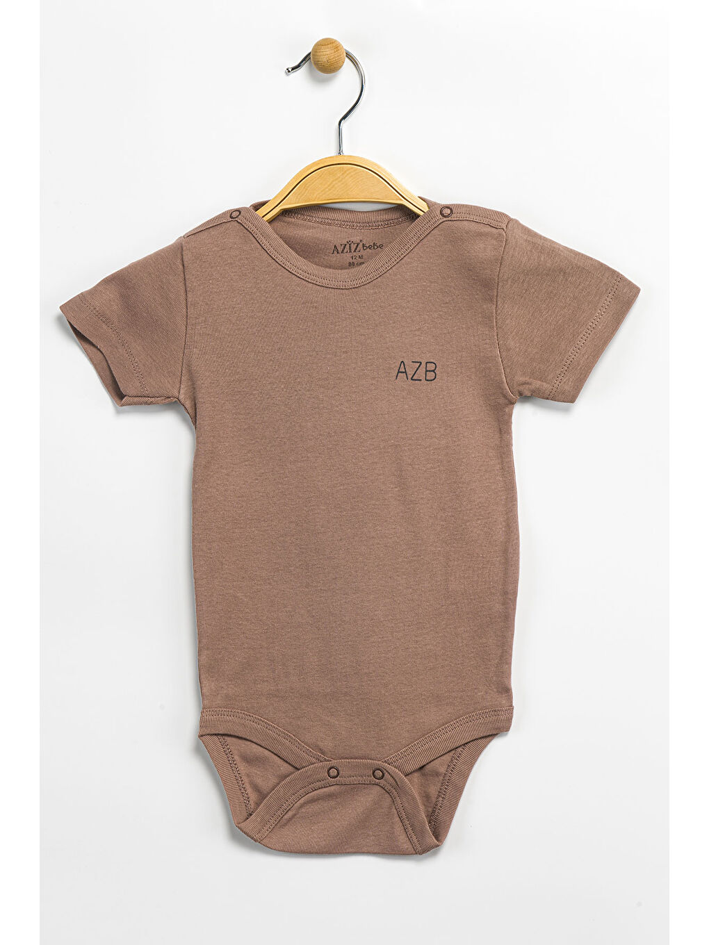 Kahverengi Erkek Kız Bebek Çıtçıtlı % 100 Pamuk Body & Zıbın
