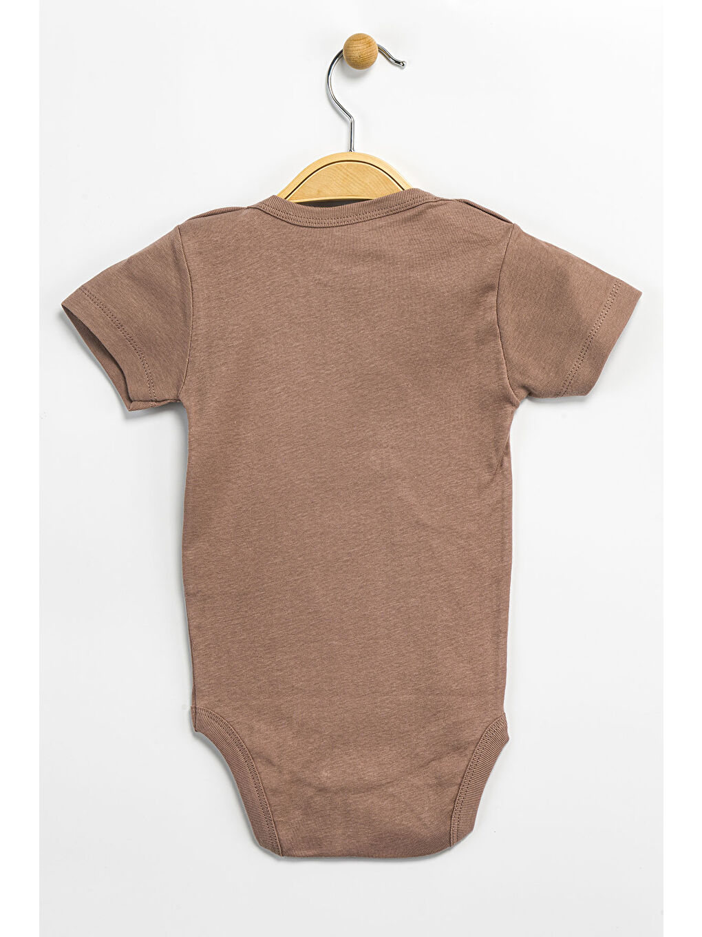 Kahverengi Erkek Kız Bebek Çıtçıtlı % 100 Pamuk Body & Zıbın-1