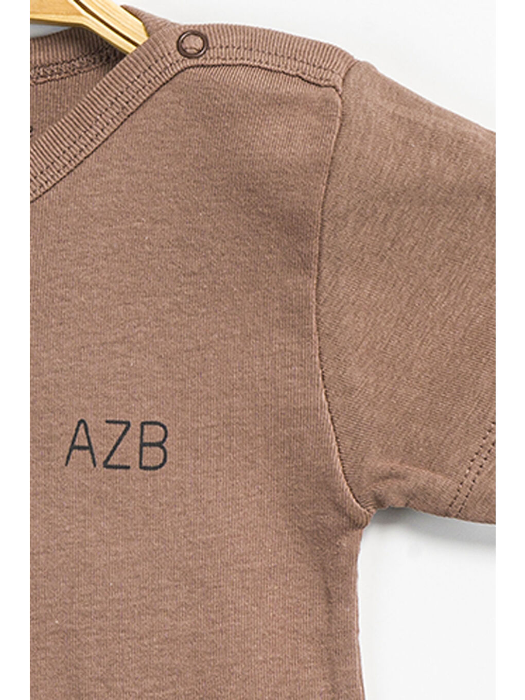 Kahverengi Erkek Kız Bebek Çıtçıtlı % 100 Pamuk Body & Zıbın-2