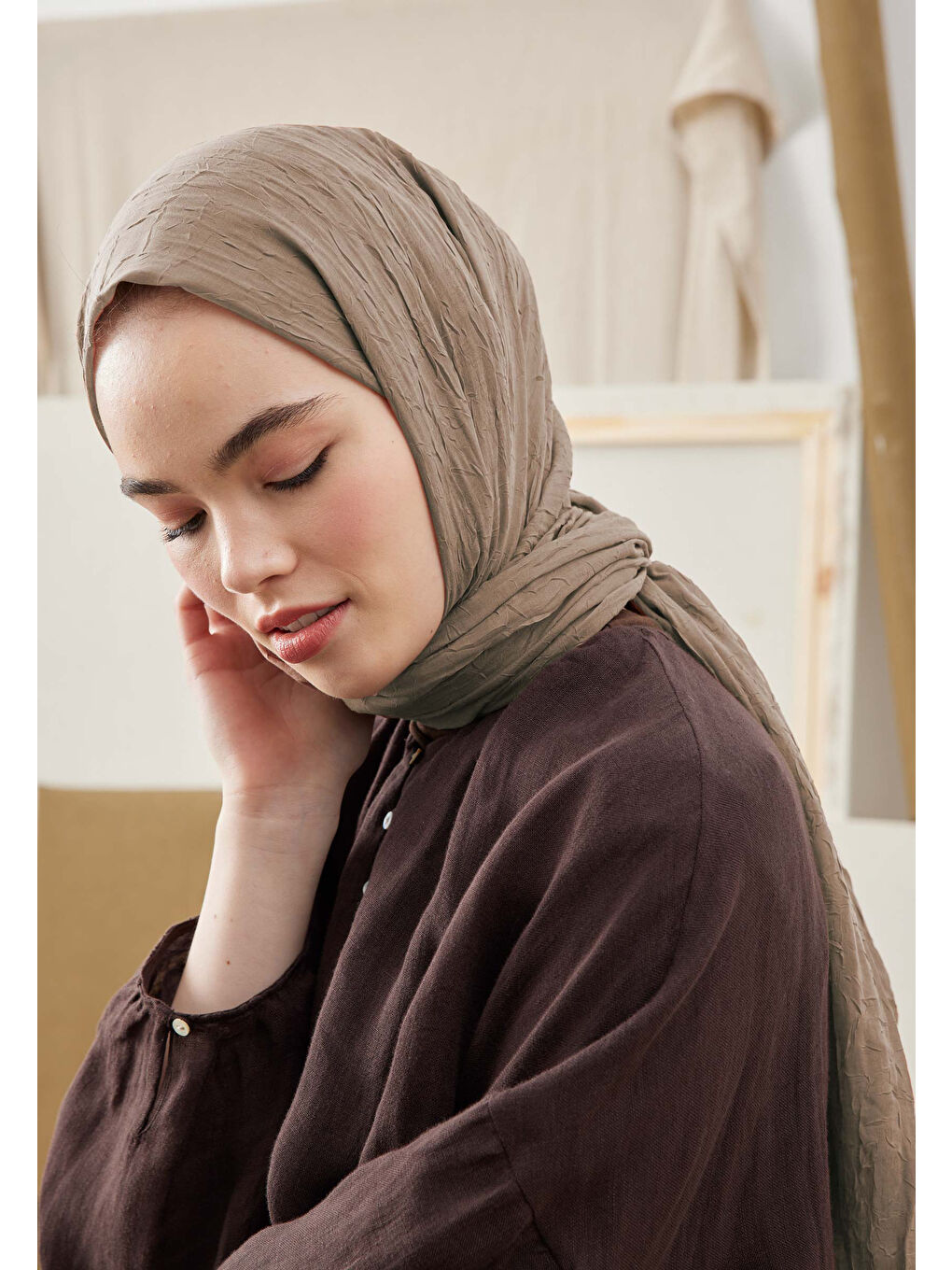 Bej BAMBU ŞAL LATTE-2