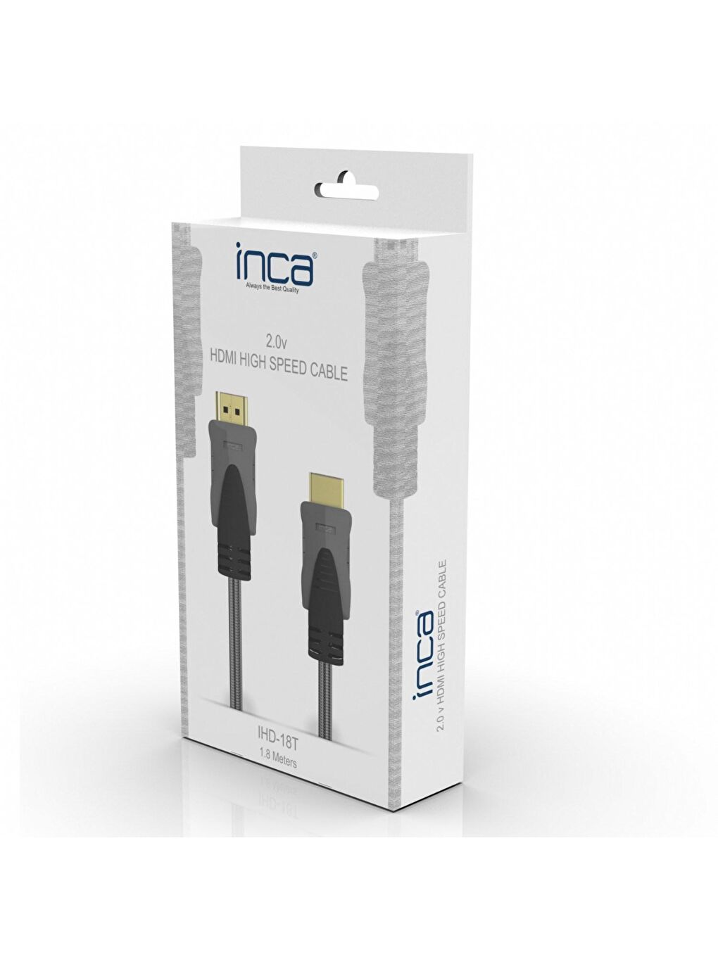 Inca Gri-Beyaz-Açık Gri IHD-18T 2.0V 1.8 Metre Hdmi to Hdmi Kablo - 1