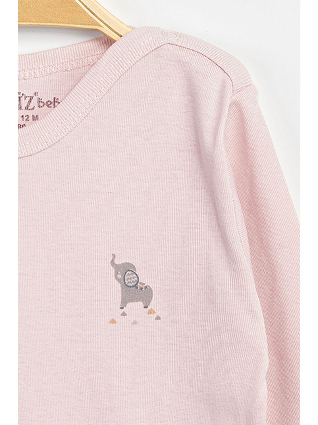 Pembe Erkek Kız Bebek Çıtçıtlı % 100 Pamuk Body & Zıbın 0 Ay - 12 Ay-2