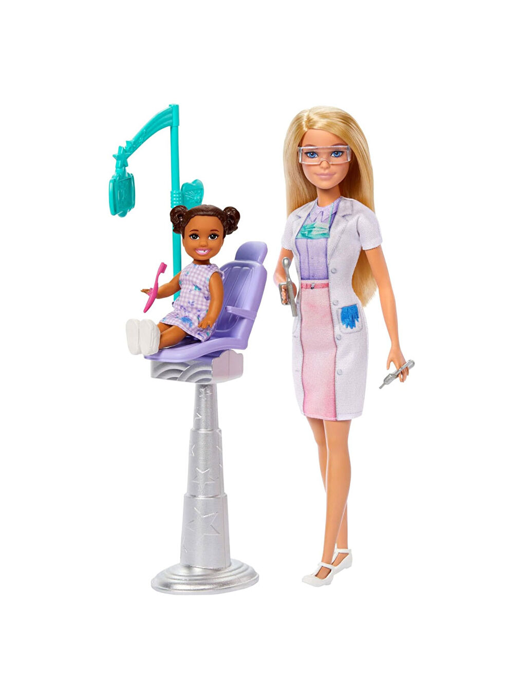 Barbie Bakım Temalı Kariyer Oyuncak Dişçi Seti Diş Hekimi Bebek JCR74-4