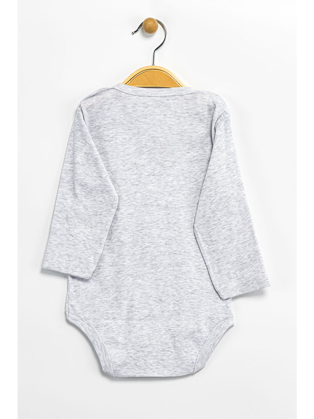 Gri Erkek Kız Bebek Çıtçıtlı % 100 Pamuk Body & Zıbın 0 Ay - 12 Ay-1