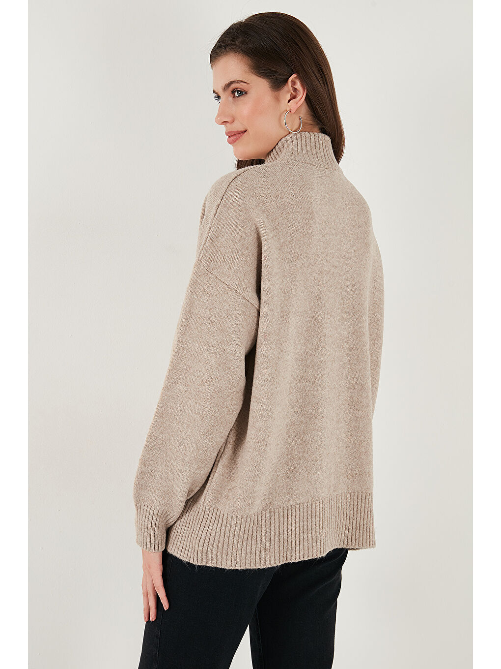 Gri Oversize Fit Balıkçı Yaka Yumuşak Dokulu 2'li Paket Triko Kazak 680KZ00469S2-4