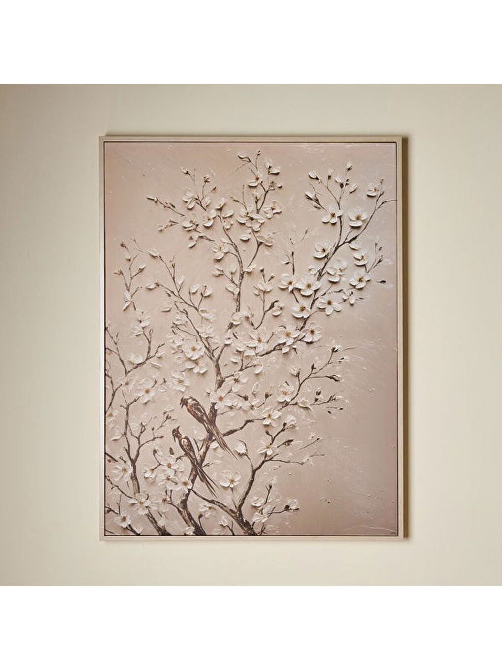 Ekru Deco Bloom Kanvas Tablo - Krem - 100x75 cm-3