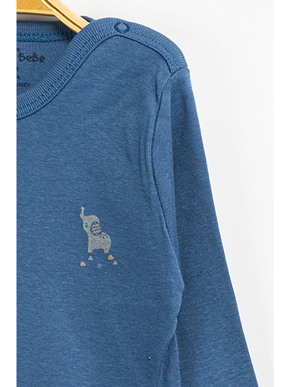 Mavi Erkek Kız Bebek Çıtçıtlı % 100 Pamuk Body & Zıbın 0 Ay - 12 Ay-2