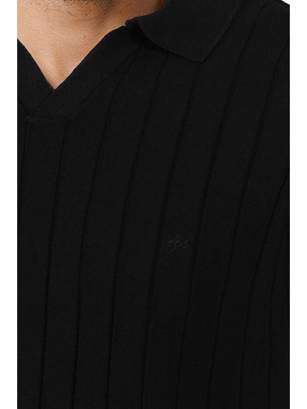 Erkek Siyah Triko Polo Yaka Tişört – Ve Modern Fit-1
