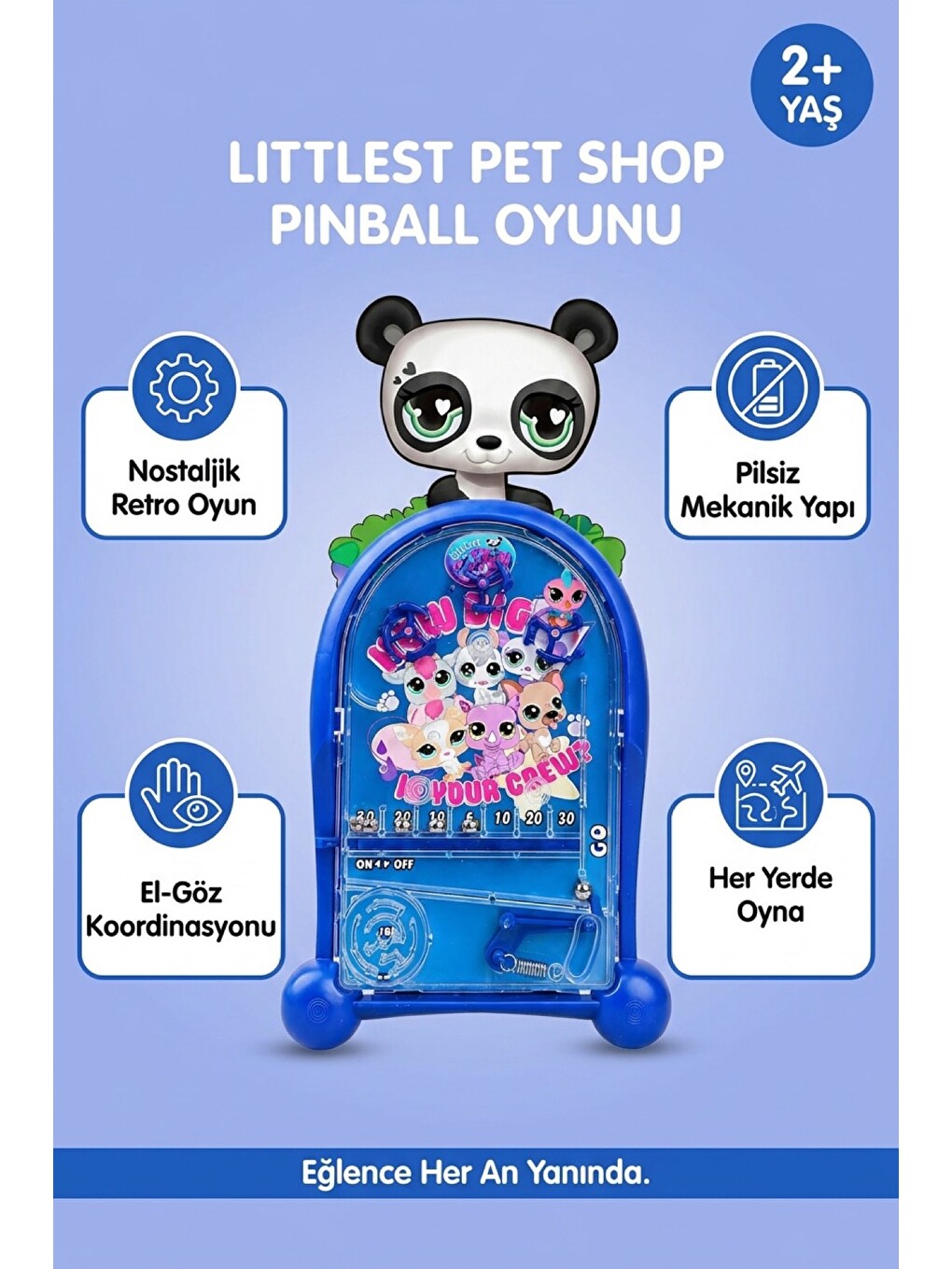 Pinball Oyunu Littlest Pet Shop Nostaljik Retro Eğitici El Oyunu Pilsiz 2+ Yaş Çocuk Oyuncak-1