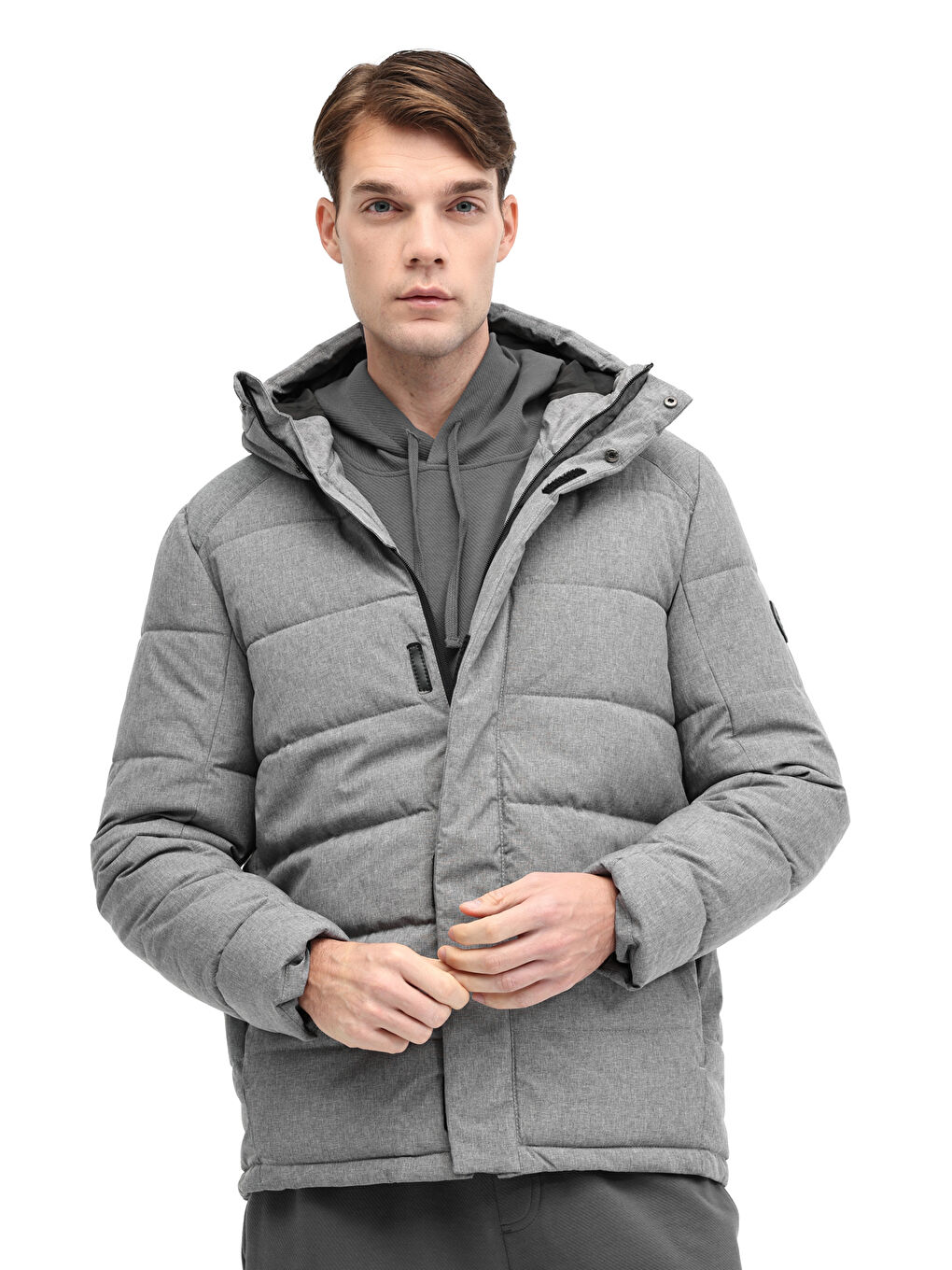 ML DOWNEY COAT 5PR Gri Erkek Kısa Şişme Mont