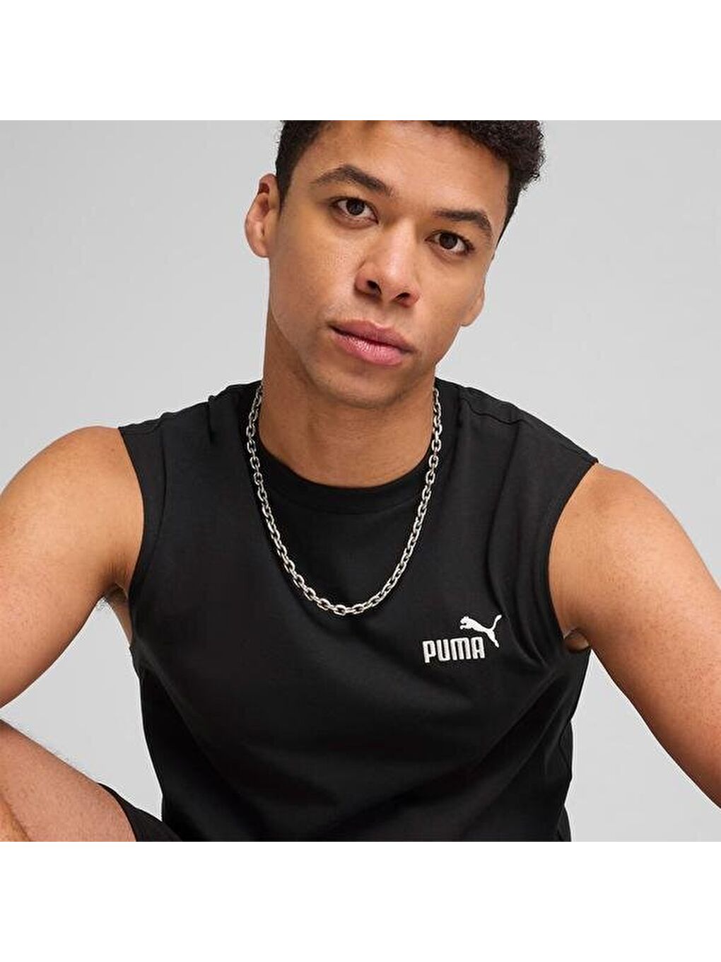 Essentials Erkek Siyah Yuvarlak Yaka Atlet-2