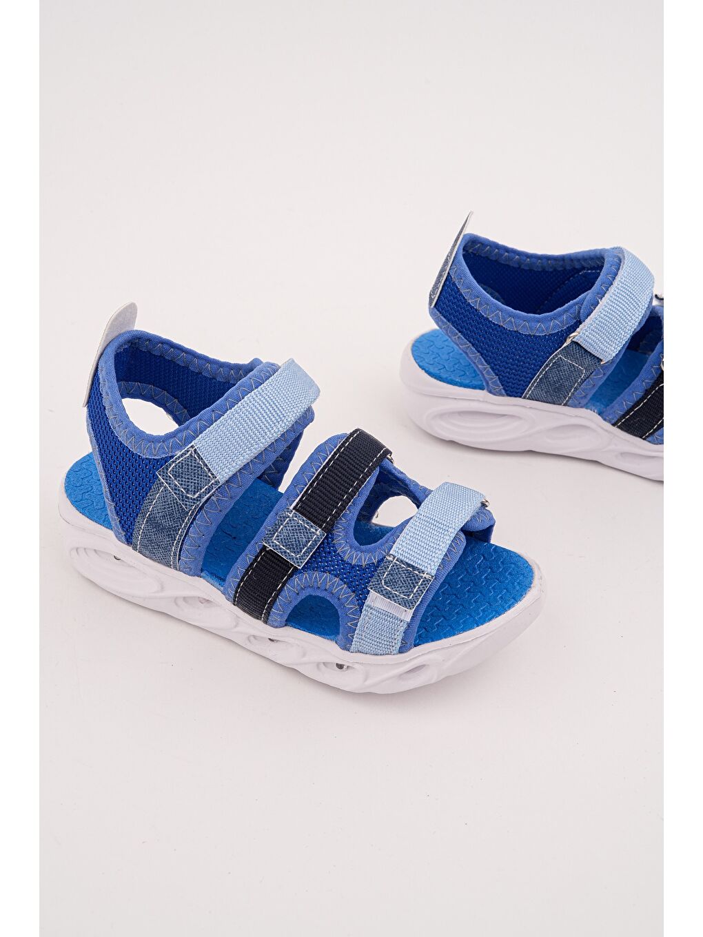Mavi NAVİ Erkek Çocuk Cırtlı Işıklı Sandalet-2