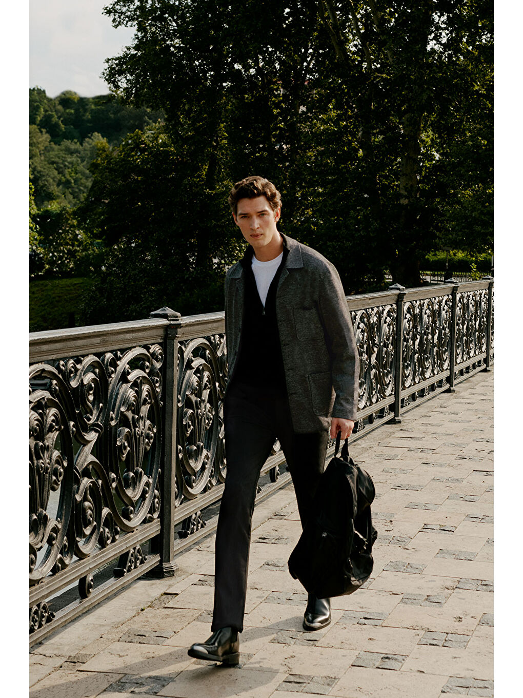 Erkek Kahverengi Yünlü Sıcak Tutan Slim Fit Dar Kesim Mono Yaka Çizgili Kapak Cepli Blazer Ceket