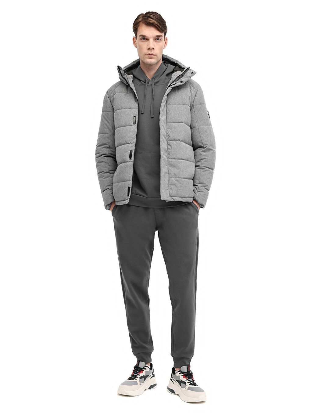 ML DOWNEY COAT 5PR Gri Erkek Kısa Şişme Mont-2