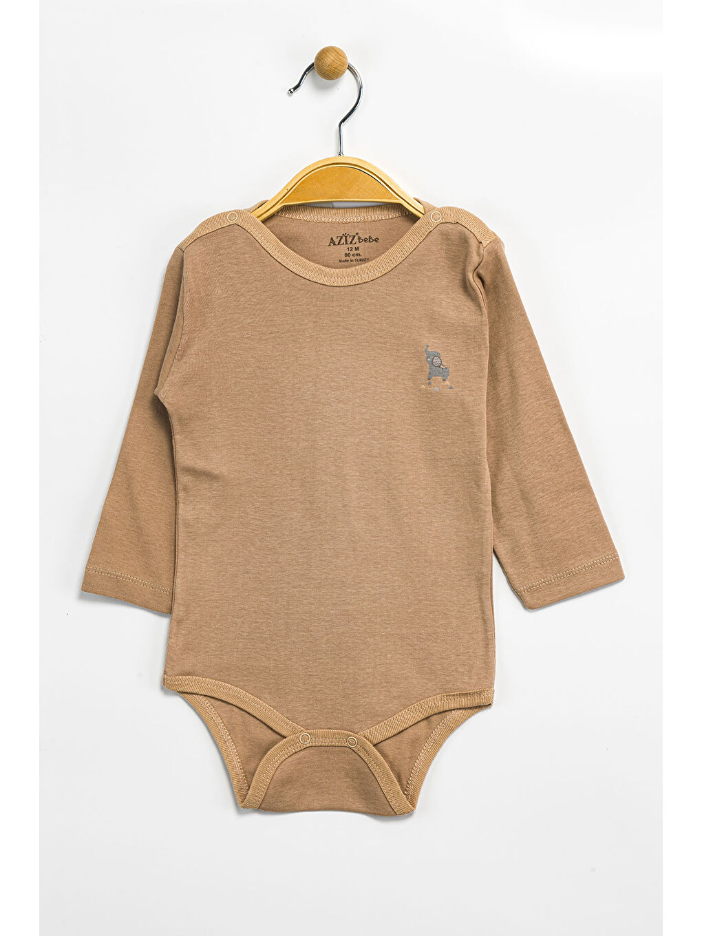 Kahverengi Erkek Kız Bebek Çıtçıtlı % 100 Pamuk Body & Zıbın 0 Ay - 12 Ay