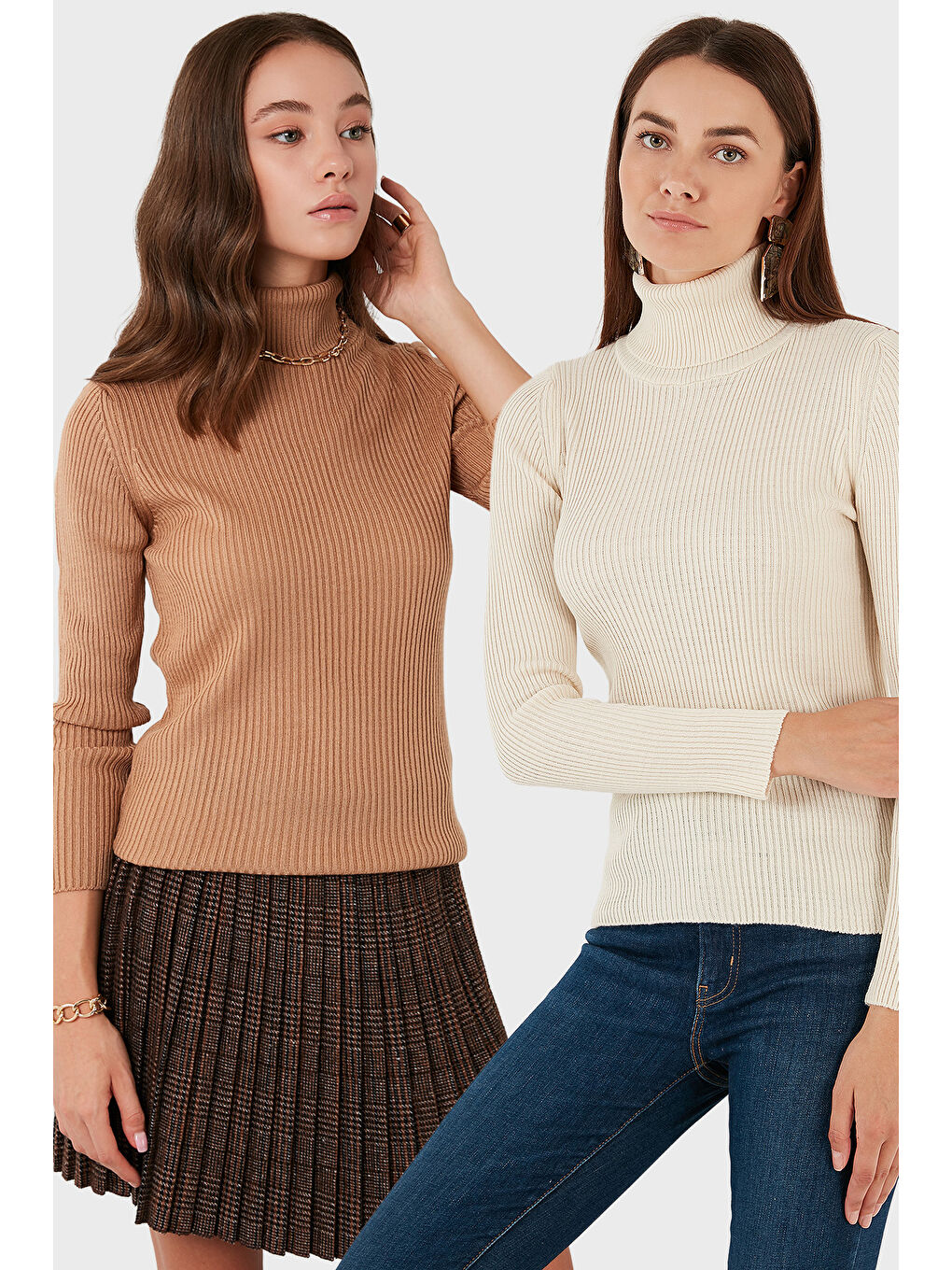 Sarı Fitilli Regular Fit Balıkçı Yaka Soft Akrilik 2'li Paket Kazak 4614102S2