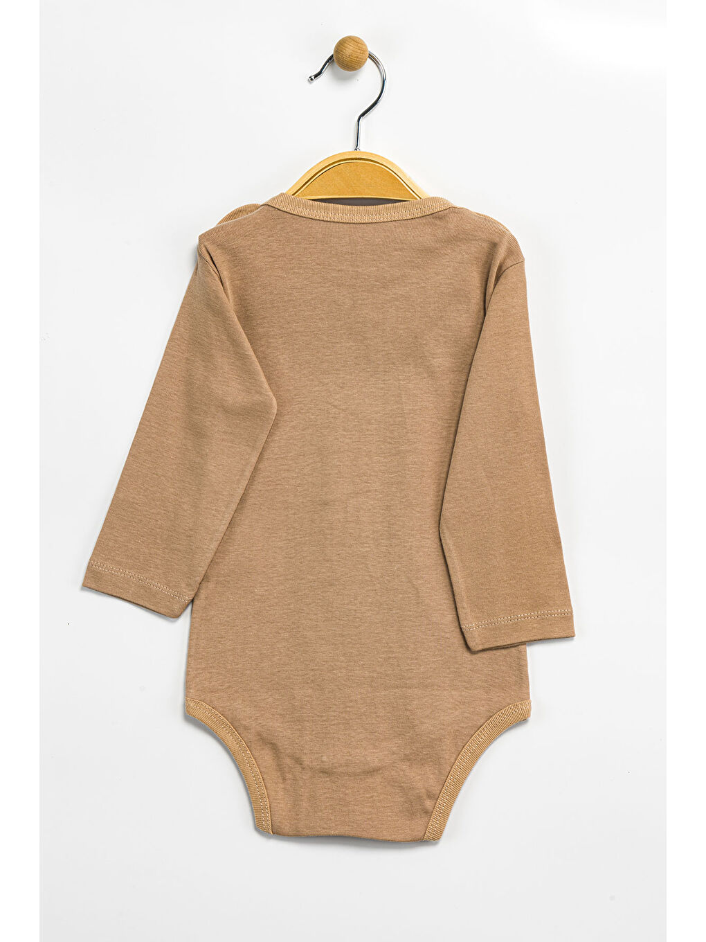Kahverengi Erkek Kız Bebek Çıtçıtlı % 100 Pamuk Body & Zıbın 0 Ay - 12 Ay-1