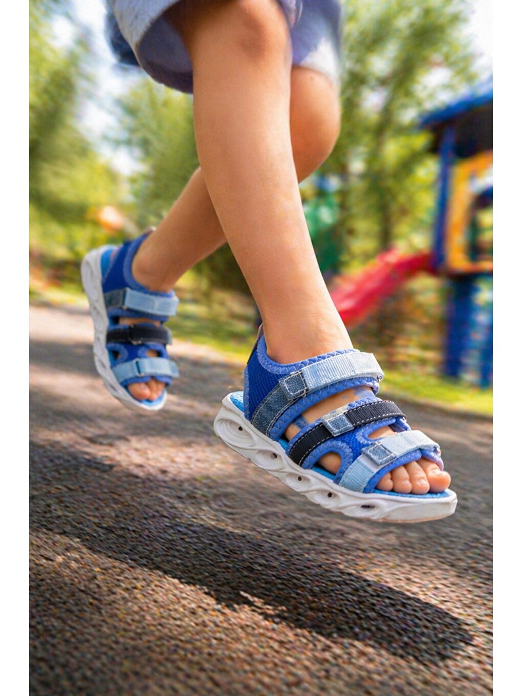 Mavi NAVİ Erkek Çocuk Cırtlı Işıklı Sandalet-6