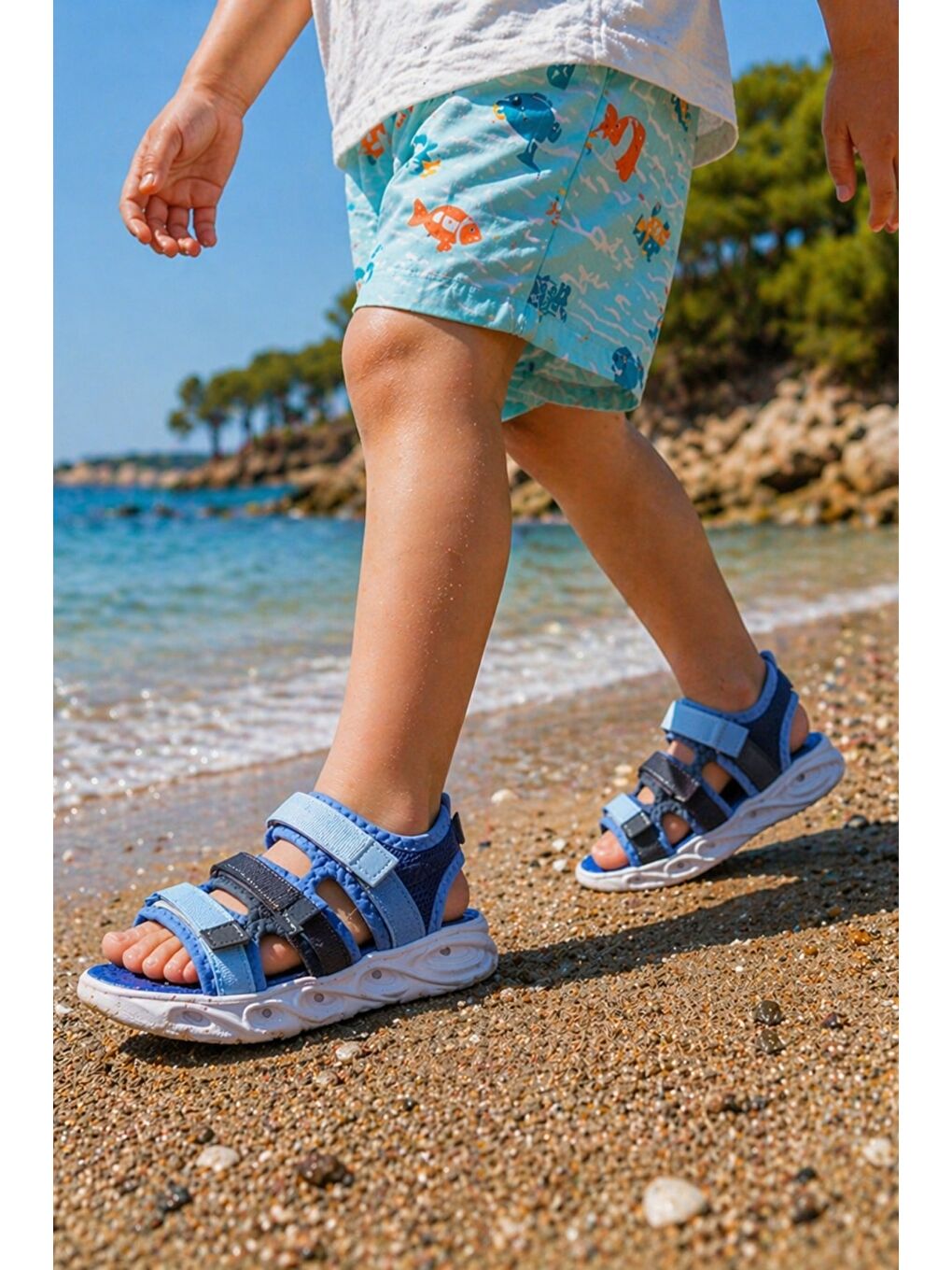 Mavi NAVİ Erkek Çocuk Cırtlı Işıklı Sandalet-7