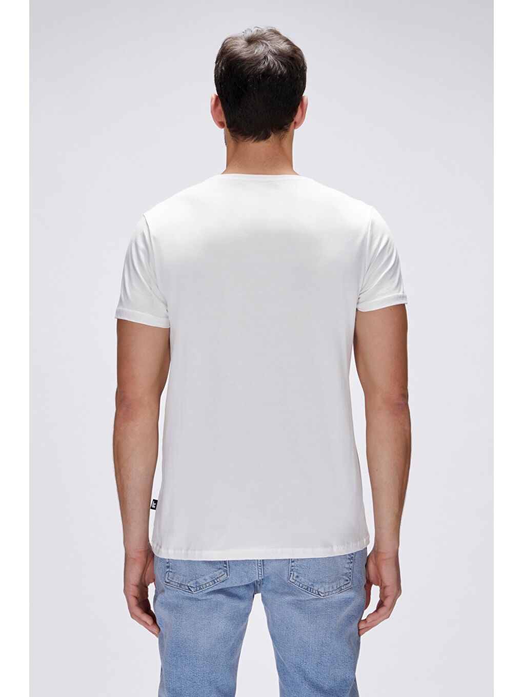 Entree Beyaz Erkek Baskılı Tişört-4