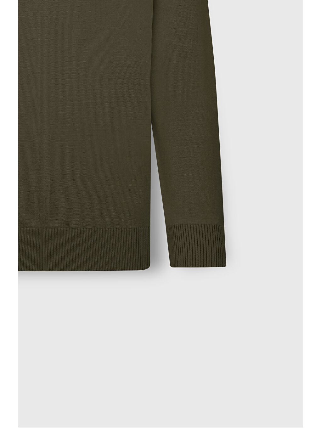 Erkek Haki Pamuklu Standart Fit Normal Kesim Polo Yaka Triko Kazak-7