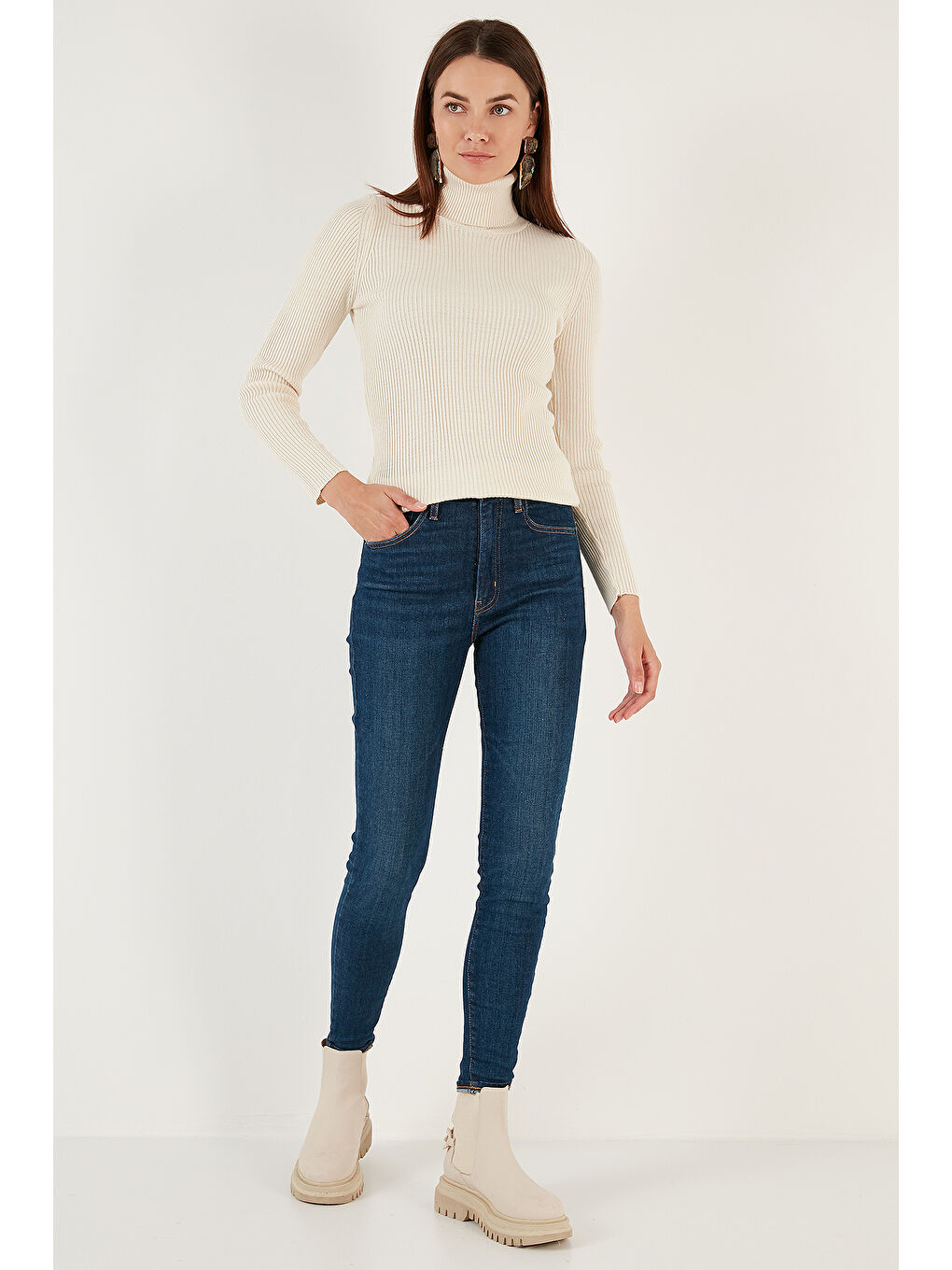 Sarı Fitilli Regular Fit Balıkçı Yaka Soft Akrilik 2'li Paket Kazak 4614102S2-3