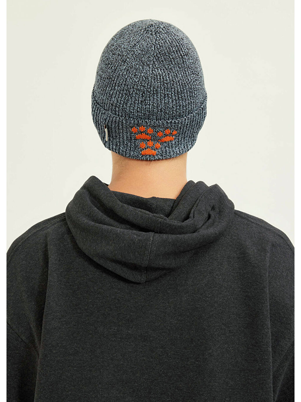 Nibruki Unisex Siyah Gri Örgü Bere-1