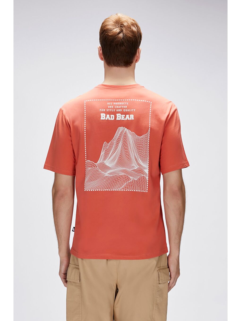 Kahverengi Eddy Tarçın Erkek Baskılı %100 Pamuk Tişört-1