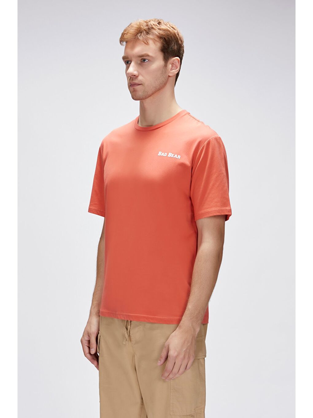 Kahverengi Eddy Tarçın Erkek Baskılı %100 Pamuk Tişört-2