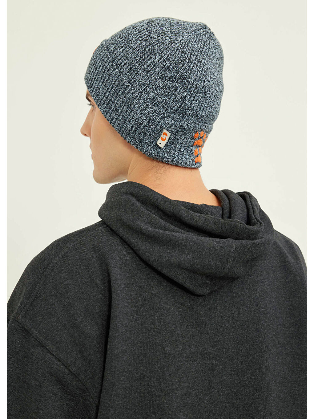 Nibruki Unisex Siyah Gri Örgü Bere-2