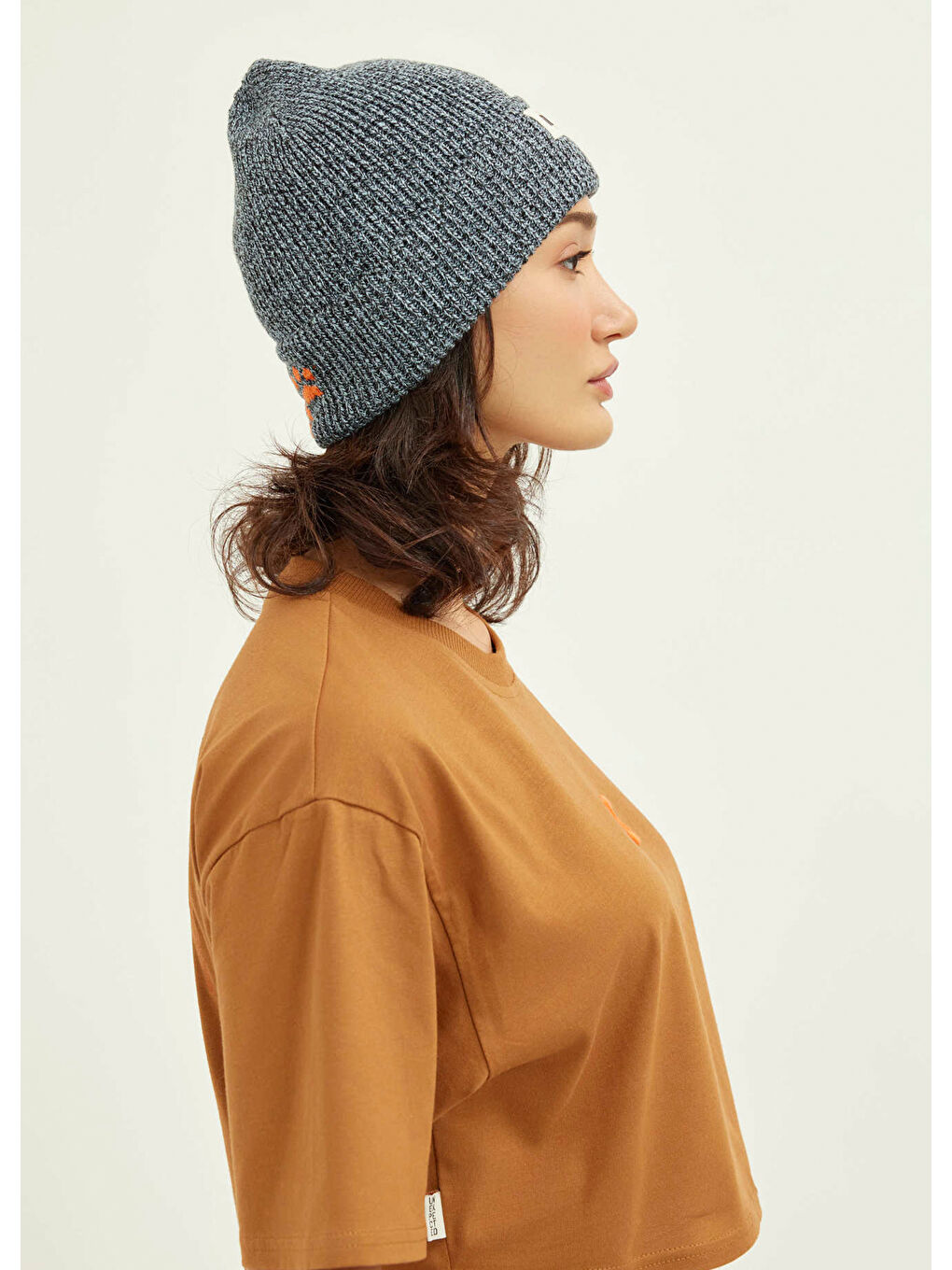 Nibruki Unisex Siyah Gri Örgü Bere-4