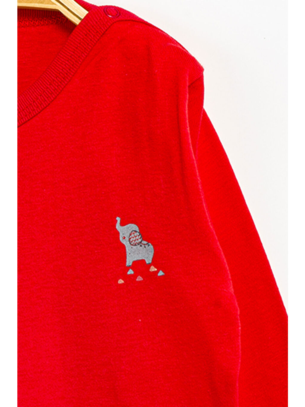 Kırmızı Erkek Kız Bebek Çıtçıtlı % 100 Pamuk Body & Zıbın 0 Ay - 12 Ay-2